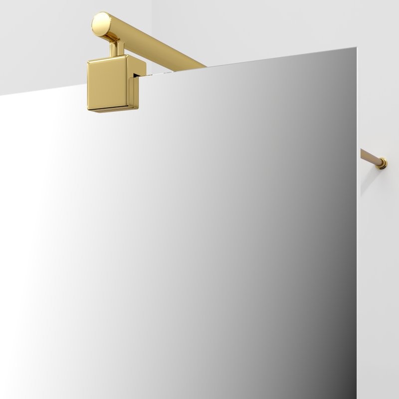 Душевая перегородка Wasserkraft Rur 30W 100 см, профиль глянцевое золото, стекло зеркальное