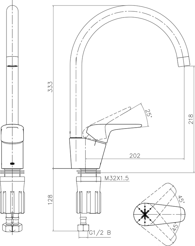 Смеситель для кухни Domaci Ливорно 33033-476/1BG-IG11