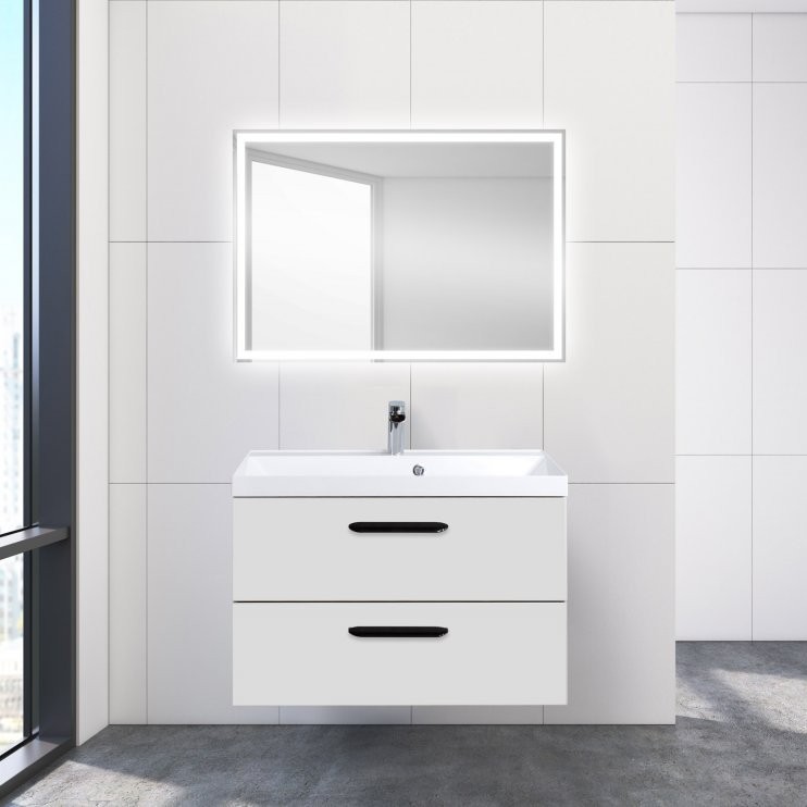 Тумба под раковину BelBagno Aurora 80 bianco lucido