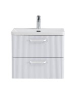 Тумба с раковиной BelBagno Due 60 ручки белые, bianco lucido