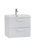 Тумба с раковиной BelBagno Due 60 ручки белые, bianco lucido