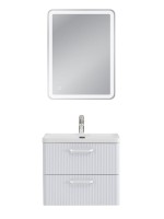 Тумба с раковиной BelBagno Due 60 ручки белые, bianco lucido