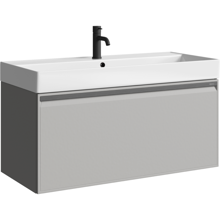 Тумба под раковину без столешницы Aqwella Pure 100 серый туман