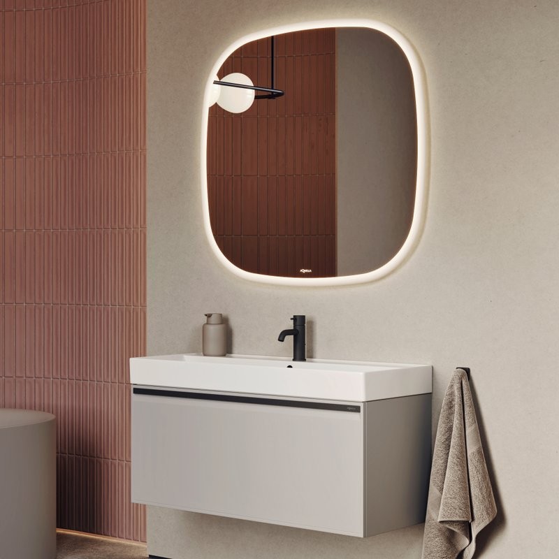 Тумба под раковину без столешницы Aqwella Pure 100 серый туман