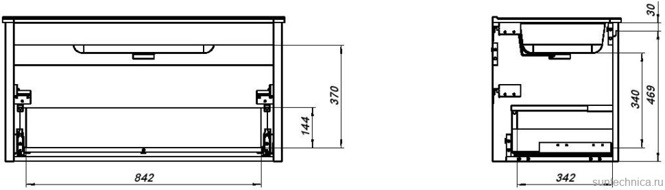 Тумба под раковину со столешницей Allen Brau Gravity 100 1 ящик, матовый антрацит, столешница белая