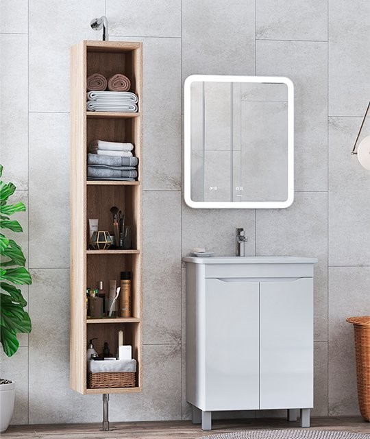 Тумба под раковину Vigo Grani 60 напольная, 2 дверцы, белая