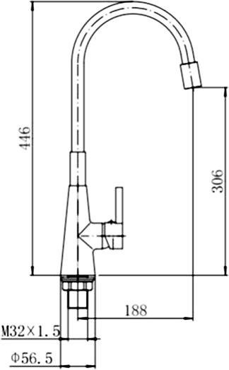 Смеситель для кухни Fashun A4153+B02 хром, оранжевый