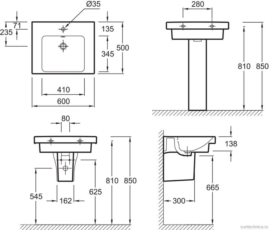 Раковина Jacob Delafon Odeon Up E4778, 60 см