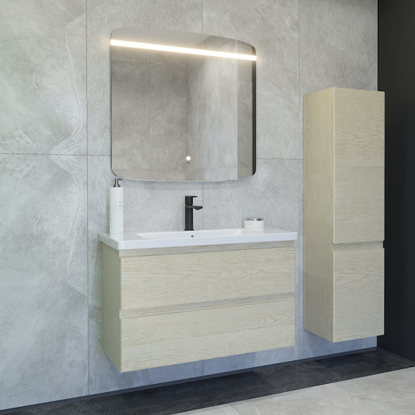 Мебель для ванной комнаты Caprigo Forte 90 подвесная, беленый дуб