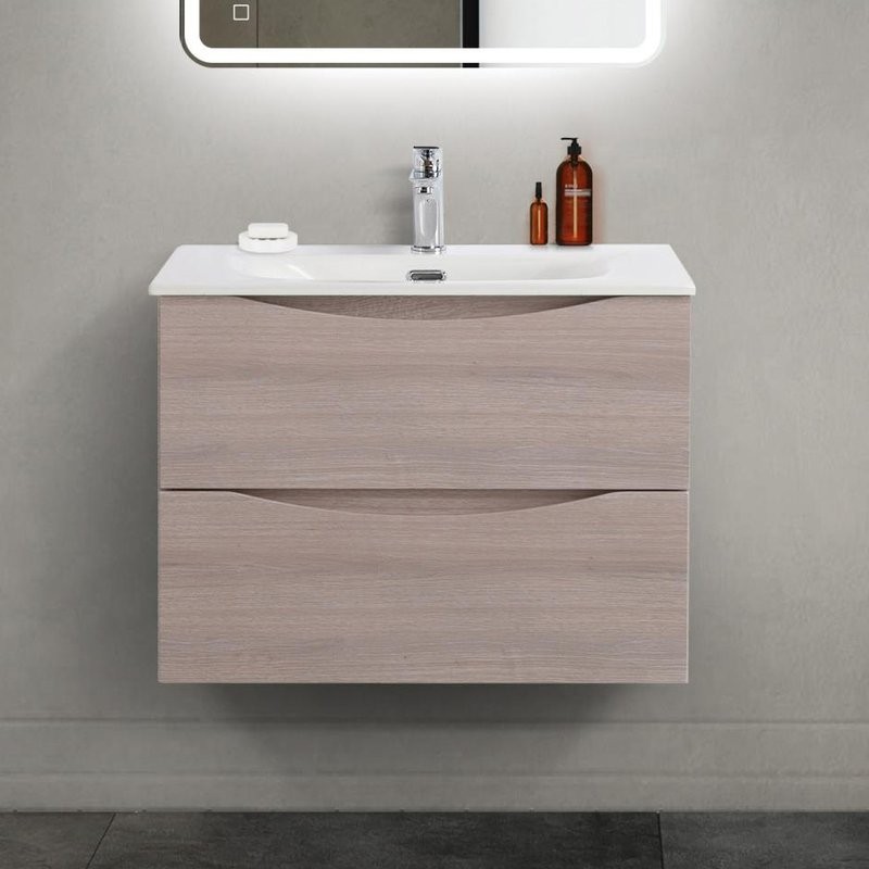 Тумба с раковиной BelBagno Marino-cer-mini 70 подвесная, rovere grigio