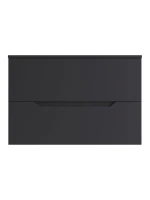 Мебель для ванной комнаты Orange Line 80 подвесная, 2 ящика, матовый графит с раковиной B03-600W