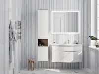 Шкаф пенал для ванной KERAMA MARAZZI Plaza Modern 170 белый глянцевый