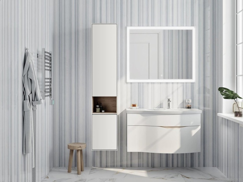 Шкаф пенал для ванной KERAMA MARAZZI Plaza Modern 170 белый глянцевый