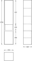 Шкаф пенал для ванной KERAMA MARAZZI Plaza Modern 170 белый глянцевый
