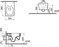 Комплект Унитаз подвесной VitrA Metropole 7672B003-0075 белый + Крышка 122-003-009 с микролифтом, белая + Инсталляция TECE Now 9400412 4 в 1 с кнопкой смыва