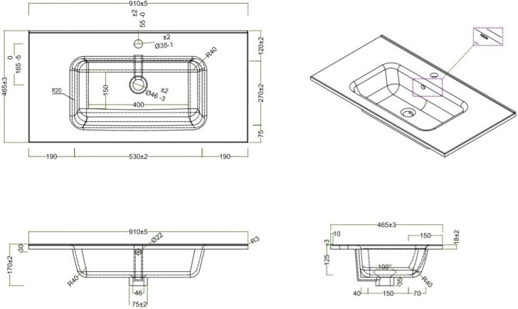 Мебельная раковина BelBagno BB900ETL
