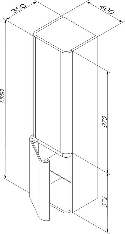Шкаф-пенал для ванной AM.PM Sensation 40 L орех