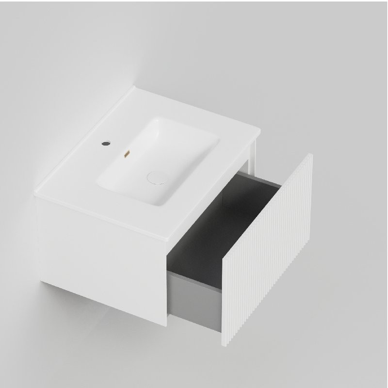 Тумба с раковиной La Fenice Terra 60 подвесная, bianca, раковина Slim Line 60 см