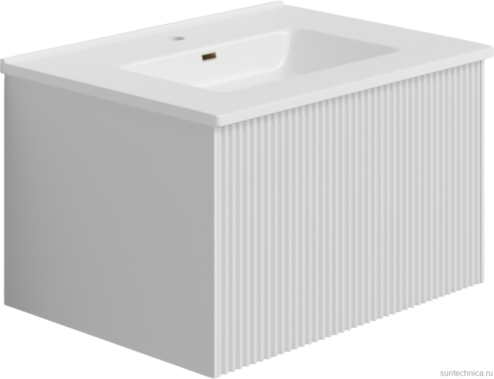 Тумба с раковиной La Fenice Terra 60 подвесная, bianca, раковина Slim Line 60 см