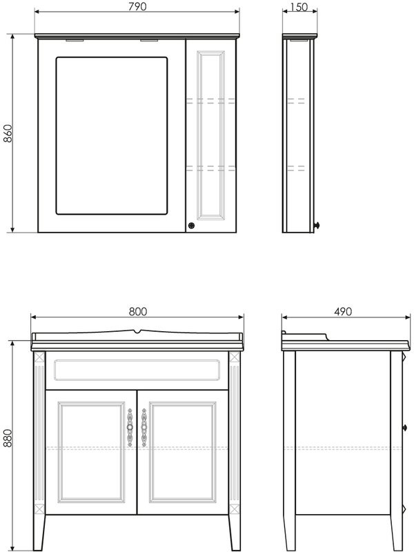 Мебель для ванной комнаты Comforty Палермо 80