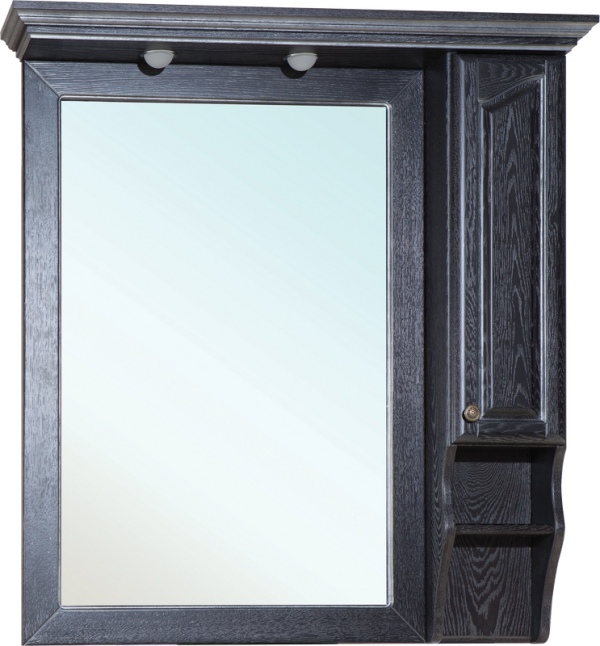 Зеркало Bellezza Рим R 110 черное патина серебро