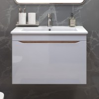 Тумба с раковиной Vigo Grani 75 подвесная, дуб золотой, раковина Оскар 75