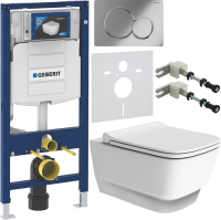 Комплект Унитаз подвесной Boheme Bello 971-MW белый матовый + Крышка 975-MW белая матовая + Инсталляция Geberit Duofix UP 320 111.300.00.5 + Кнопка Sigma 01 115.770.21.5 хром + Крепления 111.815.00.1 к стене + Звукоизоляция