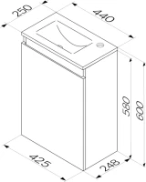 Тумба с раковиной AM.PM X-Joy 45, подвесная, белый глянец