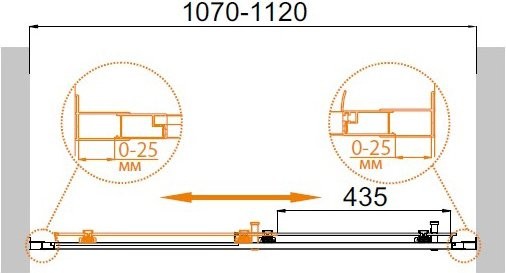 Душевая дверь в нишу Cezares Molveno BF 1 110 C Cr IV