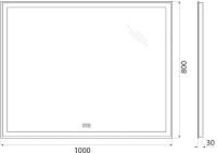 Зеркало BelBagno SPC-GRT-1000-800-LED-TCH-WARM с подогревом