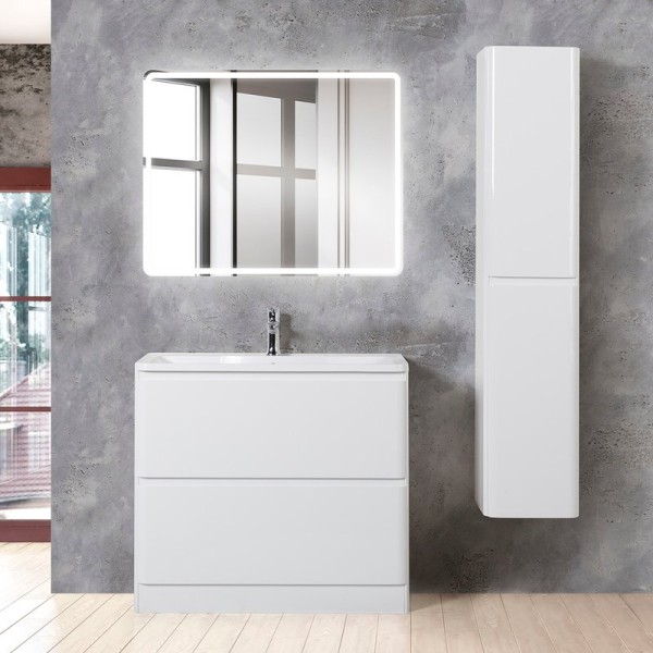 Мебель для ванной комнаты BelBagno Albano 80 напольная, bianco lucido