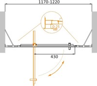 Душевая дверь в нишу Cezares Molveno BA 12 70+50 C Cr IV