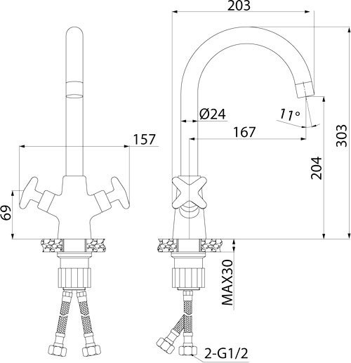 Комплект Мойка IDDIS Edifice EDI75G2i77 графитовая + Смеситель Acros ACRSB00i05 хром