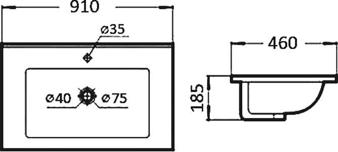 Мебельная раковина Comforty 90E белая