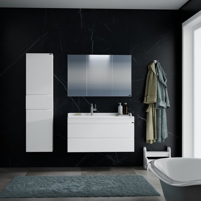 Мебель для ванной комнаты СаНта Марс 100 подвесная, с ящиками