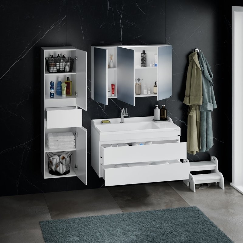 Мебель для ванной комнаты СаНта Марс 100 подвесная, с ящиками