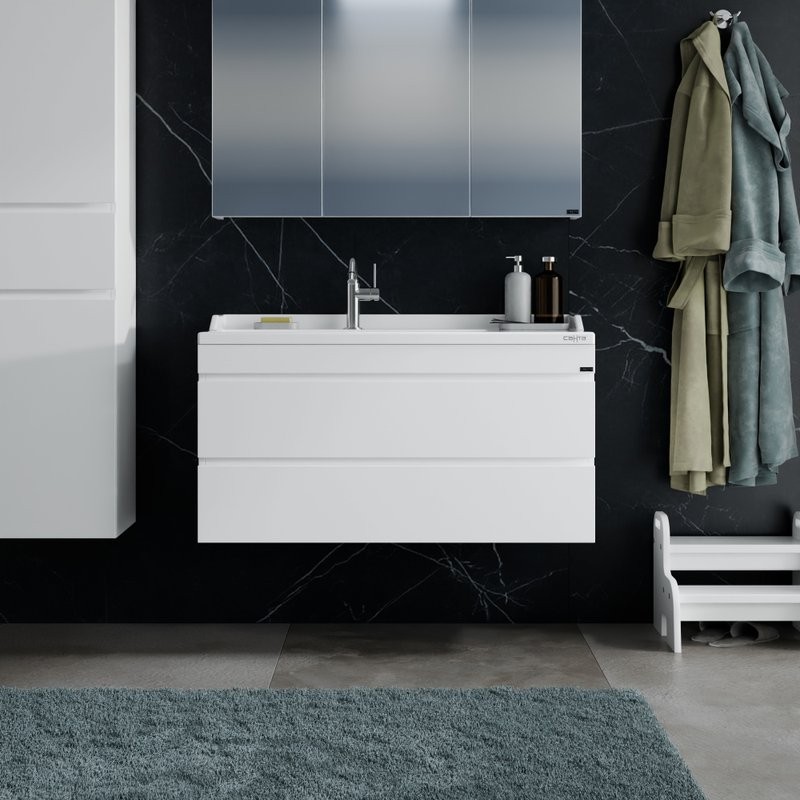 Мебель для ванной комнаты СаНта Марс 100 подвесная, с ящиками