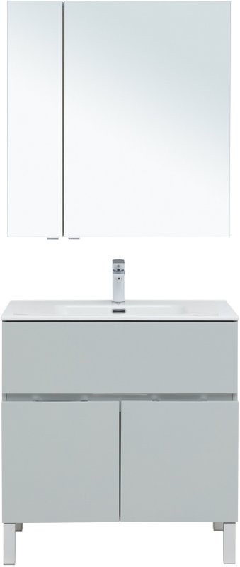 Мебель для ванной комнаты Aquanet Алвита 80 напольная, серая