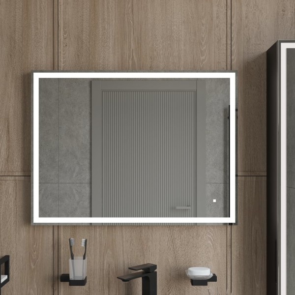 Зеркало DIWO Дмитров 80 с подсветкой светодиодной, прямоугольное, сенсорный светильник, настенное