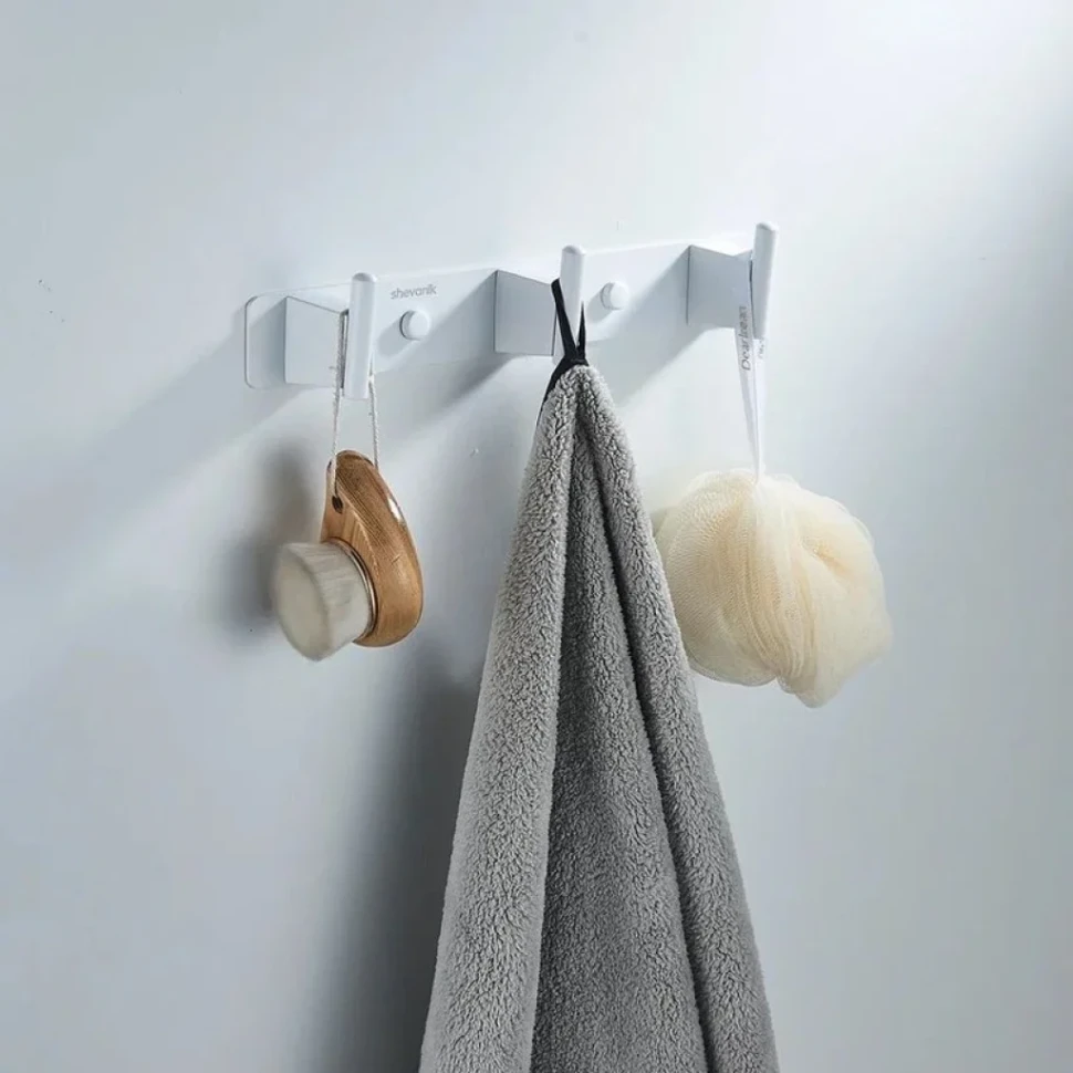 Крючки для ванной и кухни / планка с 3 крючками Shevanik SG5731C, белый