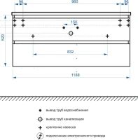 Тумба с раковиной Belux Фаворит 120 подвесная, белая глянцевая, раковина 120-02