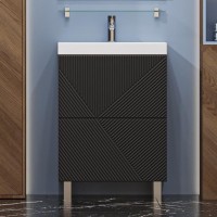 Тумба с раковиной Velvex Edge 60.2Y напольная, графит