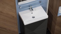 Тумба с раковиной Velvex Edge 60.2Y напольная, графит