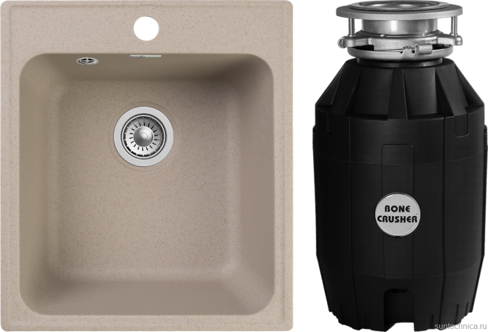 Комплект Мойка GranFest Quarz Z17 песок + Измельчитель Bone Crusher BC 810-AS