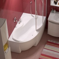 Акриловая ванна Ravak Rosa 95 R 160x95 см, угловая, правая, пристенная, белая, асимметричная, на ножках