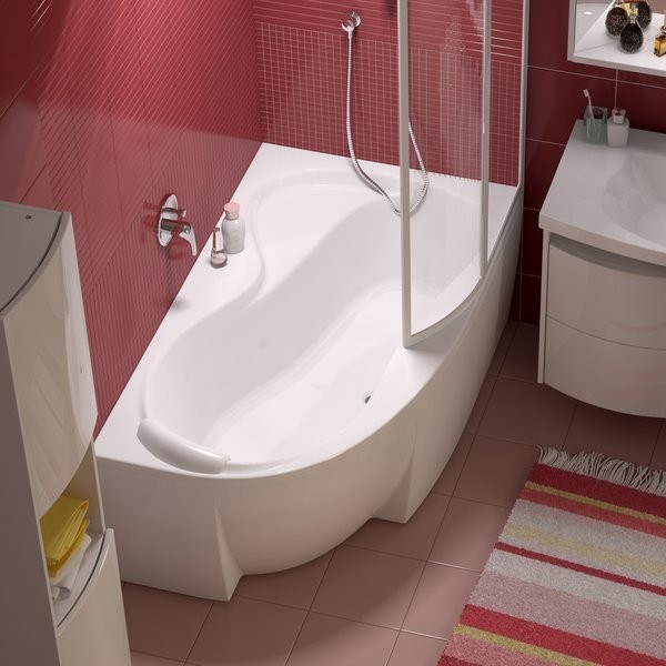 Акриловая ванна Ravak Rosa 95 R 160x95 см, угловая, правая, пристенная, белая, асимметричная, на ножках