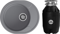 Комплект Мойка GranFest Urban 857L темно-серая + Измельчитель Bone Crusher BC 810-AS