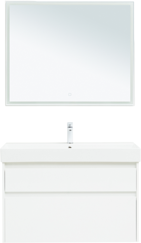 Мебель для ванной комнаты Aquanet Nova Lite 100 белая глянцевая, 2 ящика