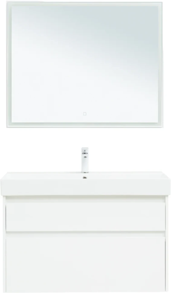 Мебель для ванной комнаты Aquanet Nova Lite 100 белая глянцевая, 2 ящика