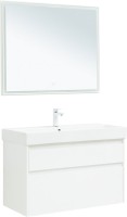 Мебель для ванной комнаты Aquanet Nova Lite 100 белая глянцевая, 2 ящика